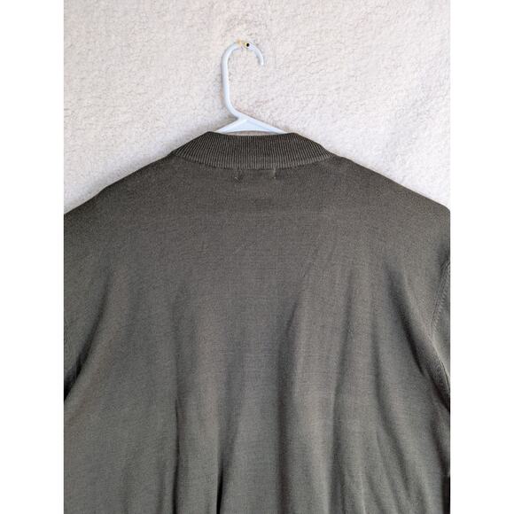 Vintage Norm Thompson Sweater Mens XL Green Silk Blend Ribbed Soft Lightweight - Picture 13 of 16